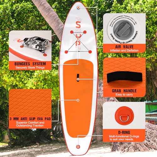 Detalle de FunWater Tavola SUP Gonfiabile Ultra Leggera - Accessori Completi Pagaia Regolabile Pompa Leash Pinne Ideale per Tutti i Livelli