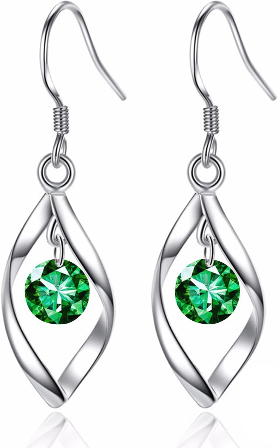 Detalle de Zolkamery Schmuckset Silber 925 Damen – Twist Tropfen Ohrringe mit Zirkonia
