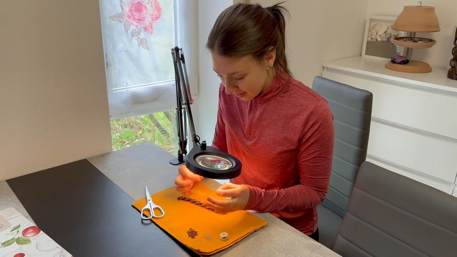 Thumbnail 4 de Beyamz lampada d’ingrandimento con lente 5 diottrie, morsetto acciaio da 6,4 cm e LED dimmerabili (braccio girevole 90 cm)