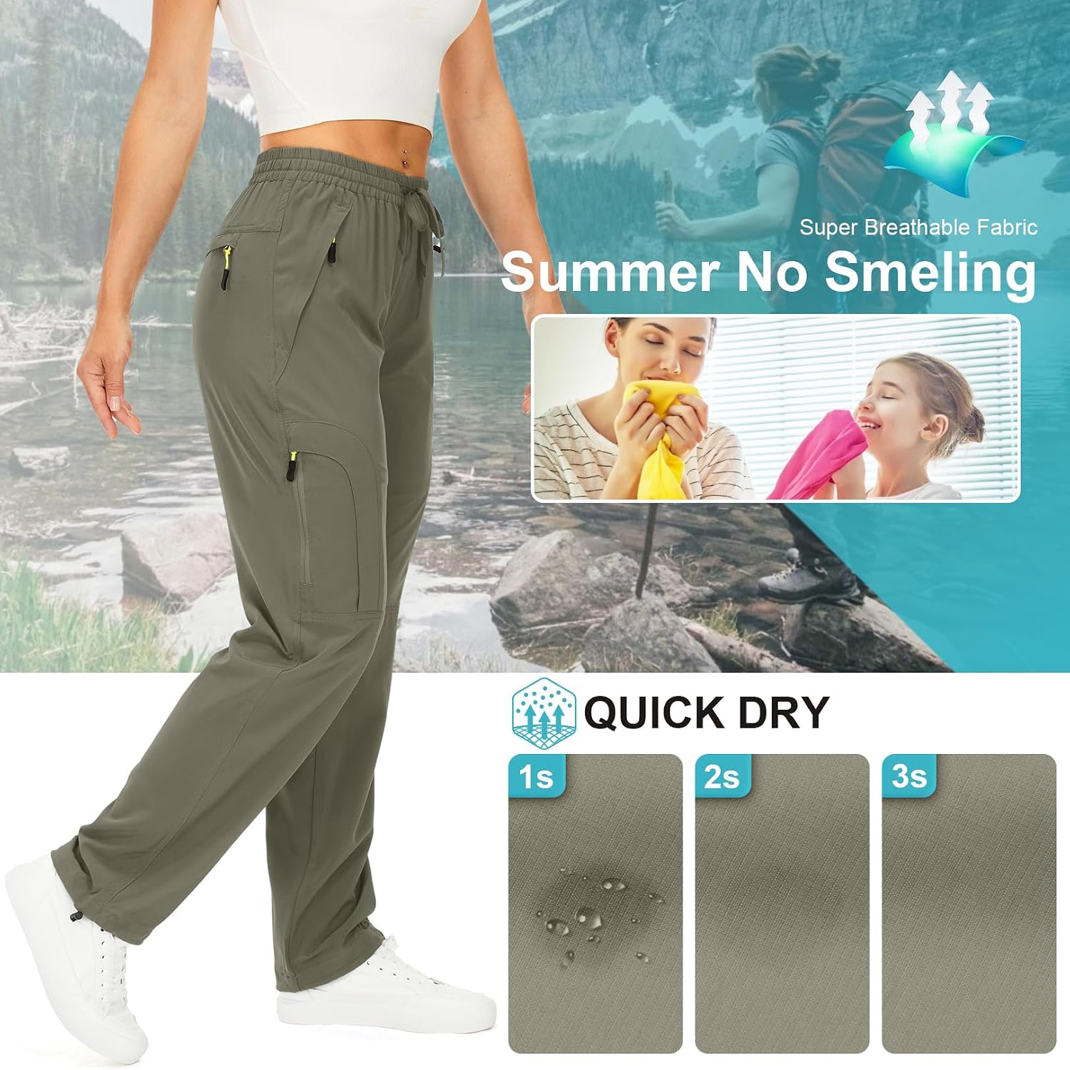 Thumbnail 5 de Toomett Women's Hiking Cargo Pants with UPF 50+, Quick-Dry Stretch Fabric
