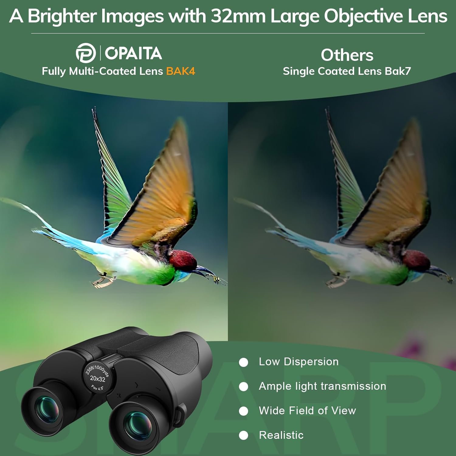 Thumbnail 2 de 20x32 Compact Binoculars High Powered