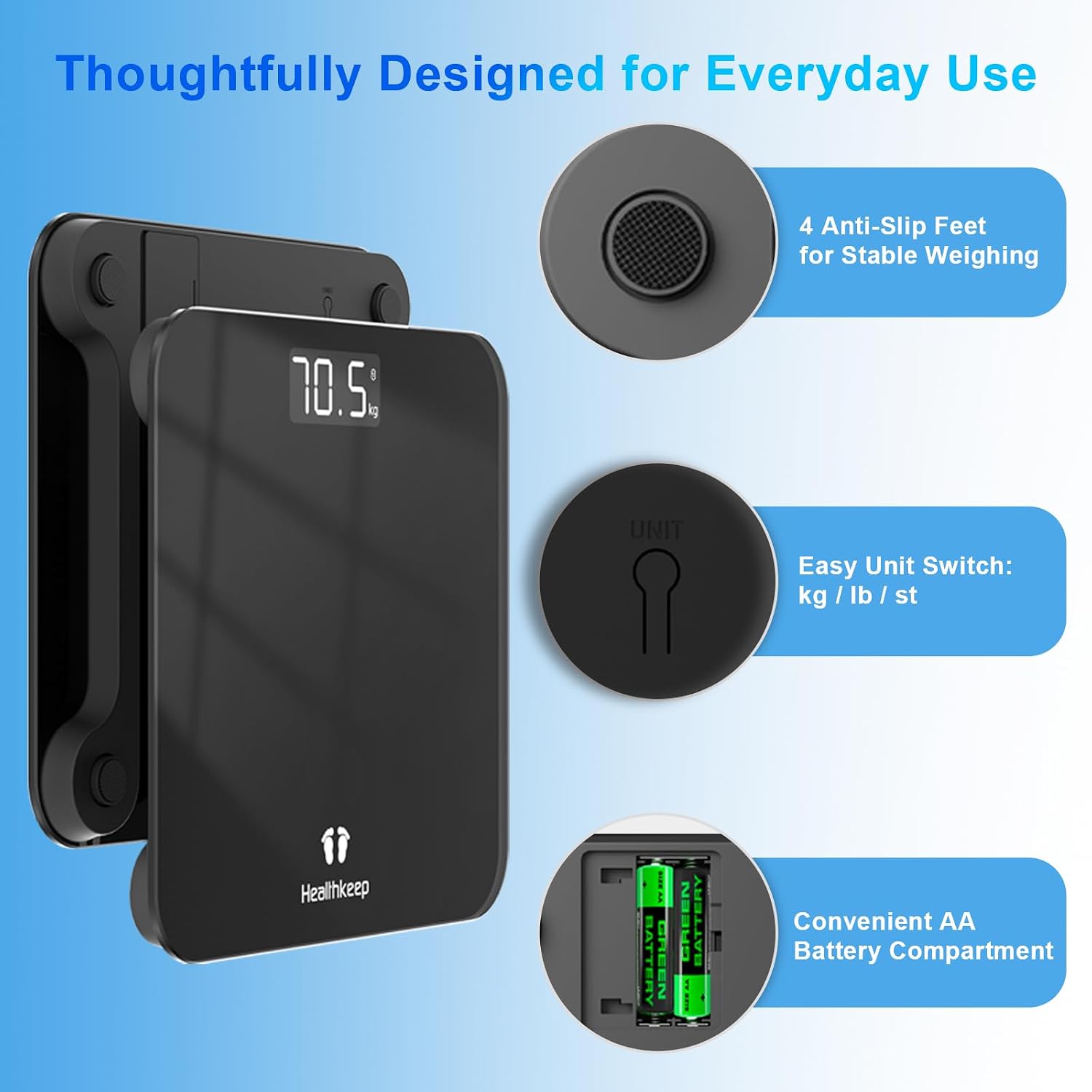 Thumbnail 6 de Digital Bathroom Scale with High-Precision 4-Sensor Readings
