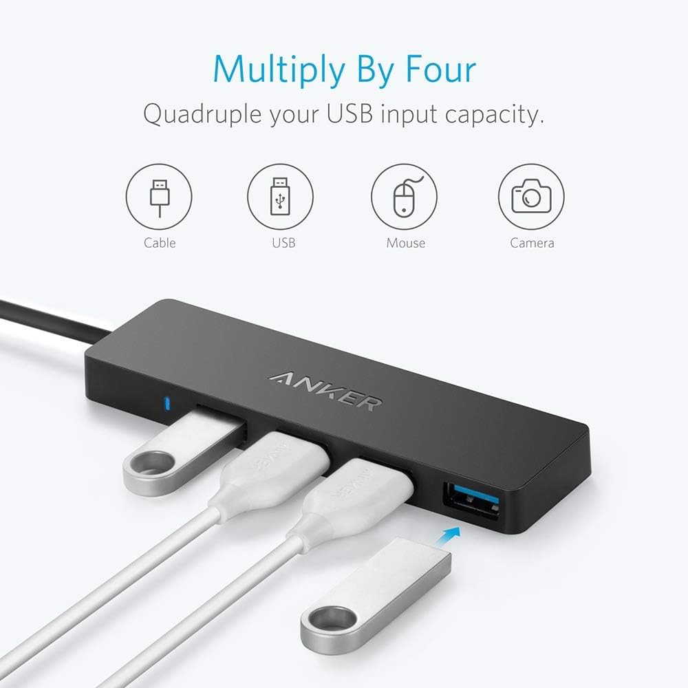 Thumbnail 4 de Anker 4-Port USB 3.0 Ultra Slim Data Hub, 5Gbps, Black Metal