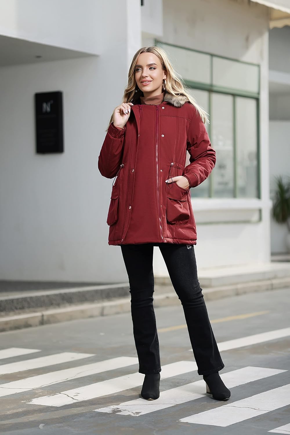 Detalle de Maacie Manteau de maternité d'hiver en coton — veste chaude et pratique au quotidien
