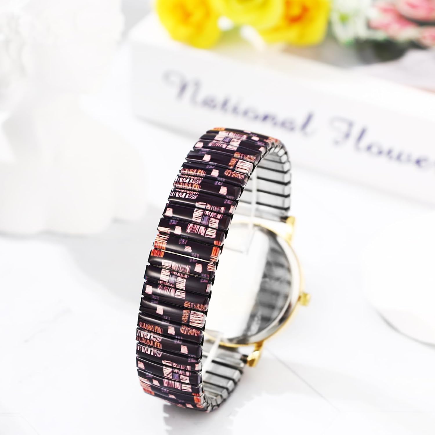 Thumbnail 2 de Avaner Damen Boho Stretchband-Armbanduhr mit großen arabischen Ziffern