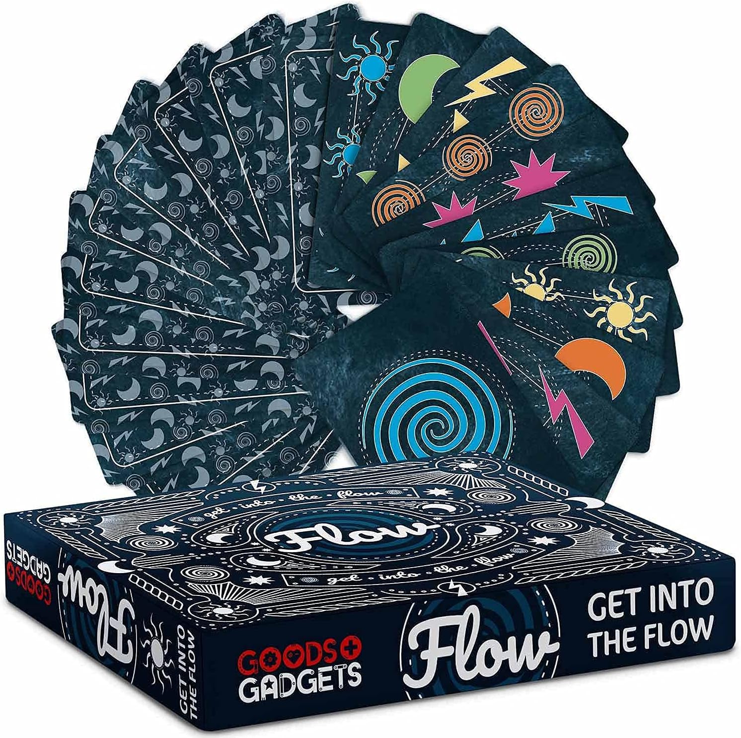 Detalle de GOODS+GADGETS® Flow kortspel – snabbt reaktionsspel för 2–4 spelare