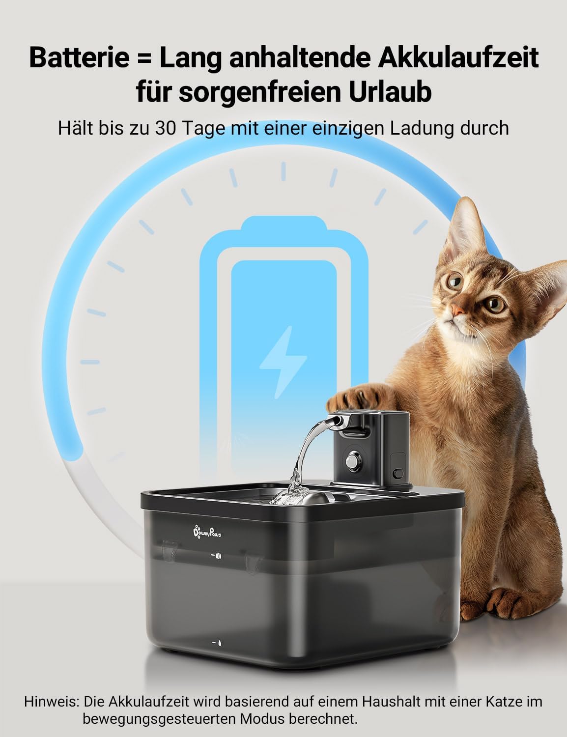 Thumbnail 3 de DownyPaws 2,5L Trinkbrunnen für Katzen 4000mAh 💧🐱