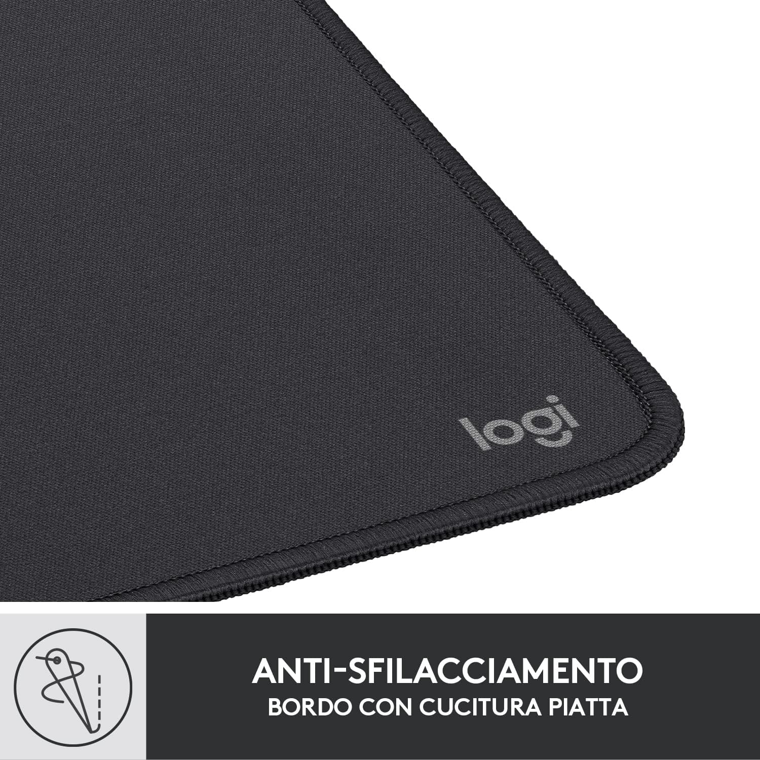 Detalle de Logitech Mouse Pad Studio Series: tappetino in tessuto resistente con superficie liscia