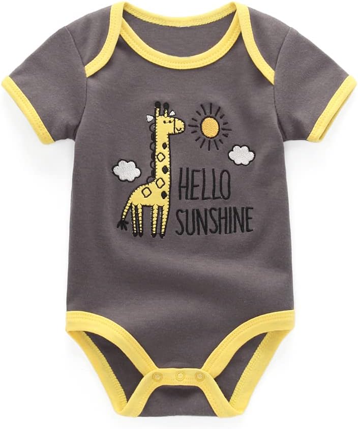 Thumbnail 1 de Chamie Baby Bodysuit Pack of 3: Short Sleeve One-Piece Jumpsuits for 0–12 Months