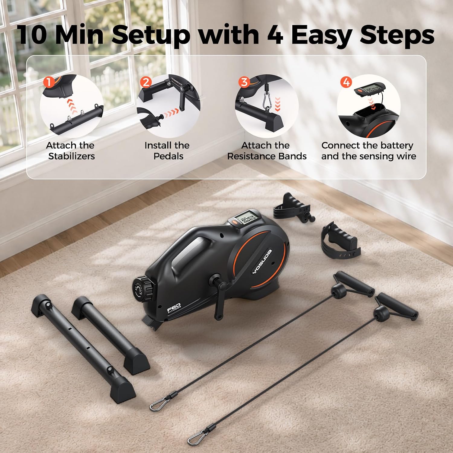 Detalle 2 de YOSUDA ysd-minibike-jick Under-Desk Pedal Exerciser with Magnetic Resistance