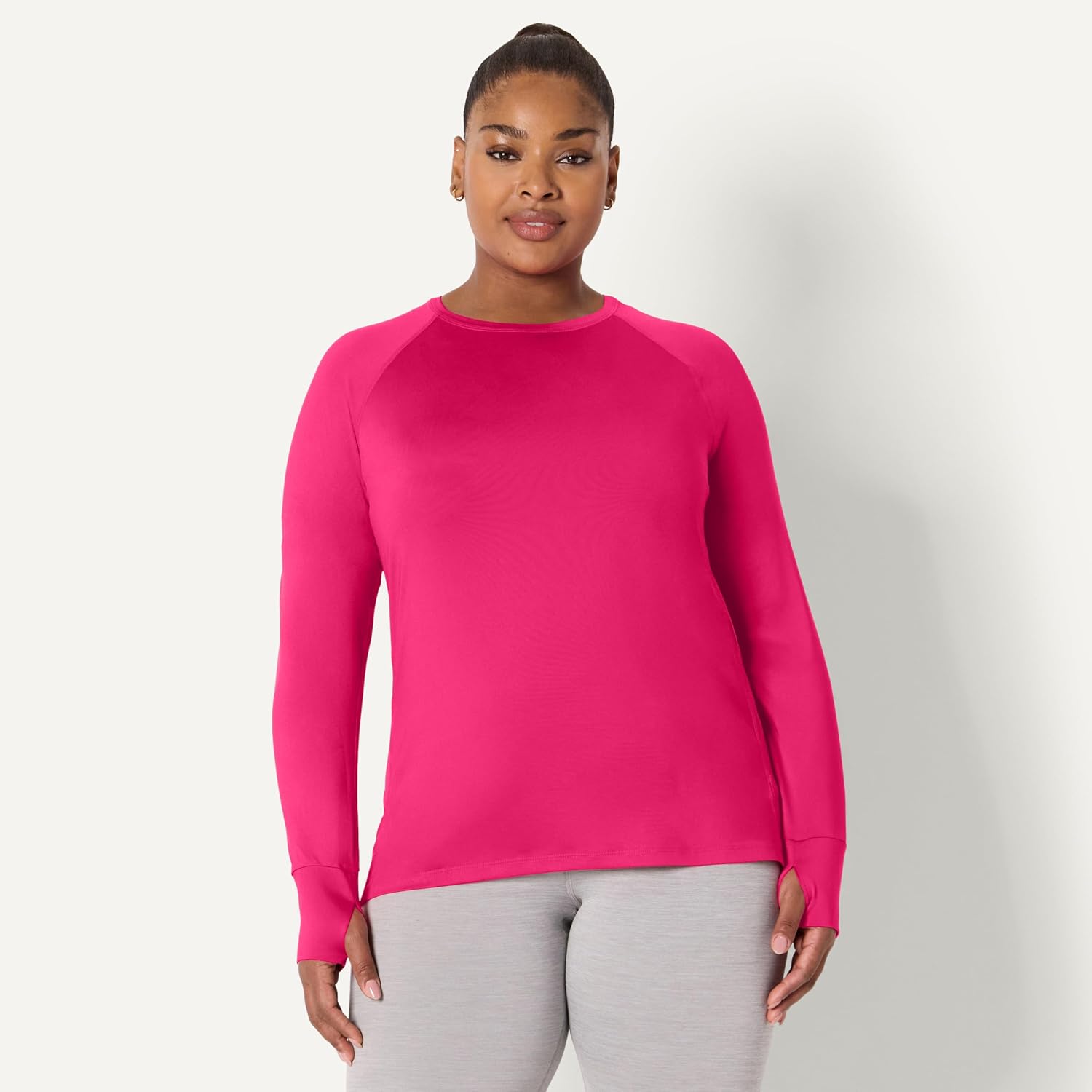 Detalle de Amazon Essentials Women's Active Quick Dry Tech Stretch Lightweight Long-Sleeve Crewneck T-Shirt