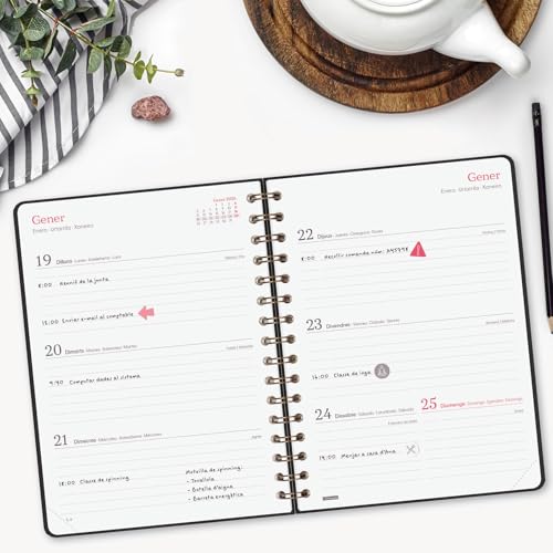 Detalle de Finocam Agenda Espiral 2026 Semana Vista Horizontal 📒