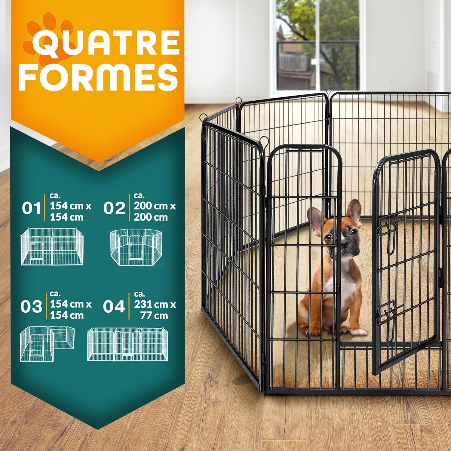 Thumbnail 1 de TRESKO Parc d'extérieur 77 x 80 cm pour chiens