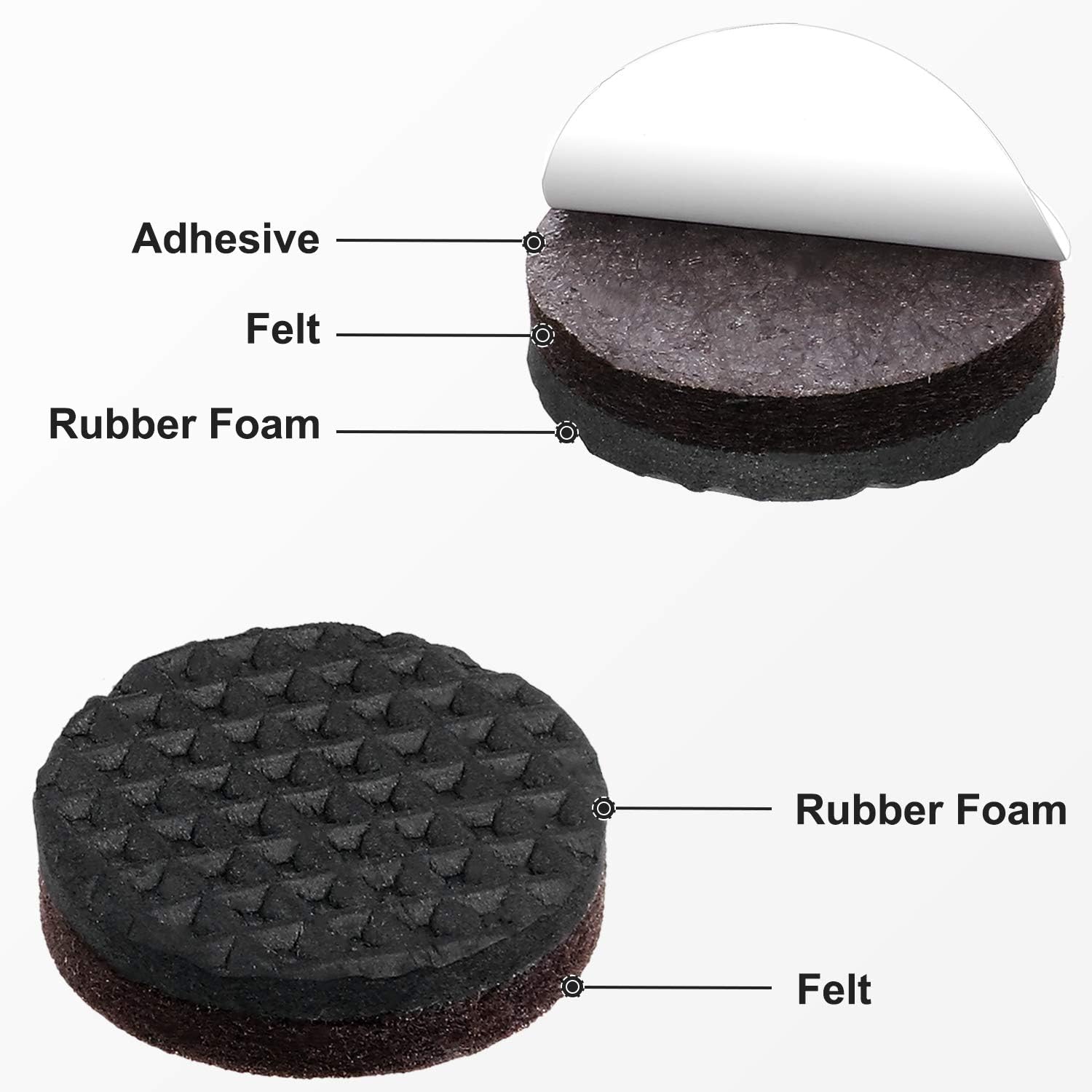 Thumbnail 1 de Yelanon Non Slip Furniture Pads 36 pcs – 25mm, Self-Adhesive Rubber Feet for Wood Floors