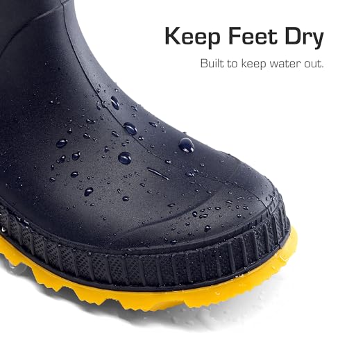 Detalle de DREAM PAIRS Boys Non-Slip Wellies in Navy/Yellow (3 Big Kid)