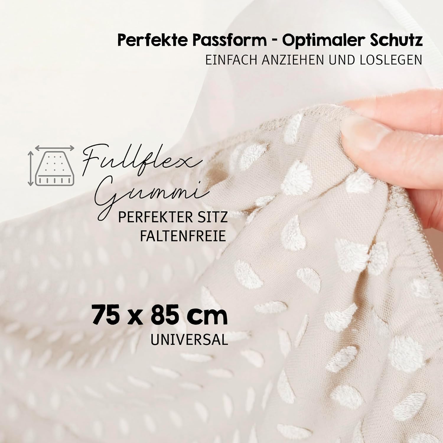 Thumbnail 3 de roba Spannbezug 85 x 75 cm Frosty Almond – Bio-Baumwolle, GOTS & OEKO-TEX zertifiziert