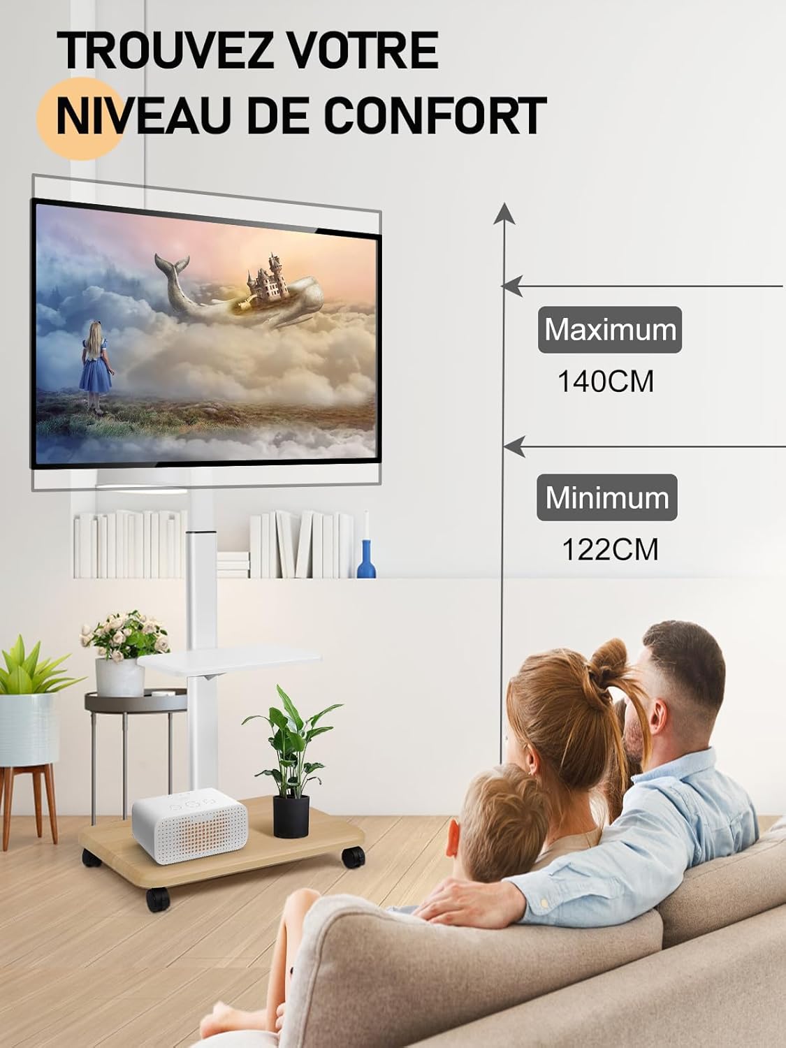Detalle 2 de Support TV roulant 32-70 pouces