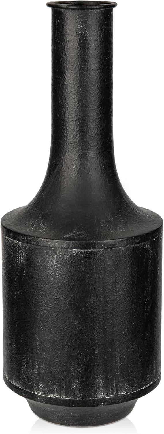 Briful Vasen Groß Vintage Metall Schwarze Blumenvase 15 Zoll