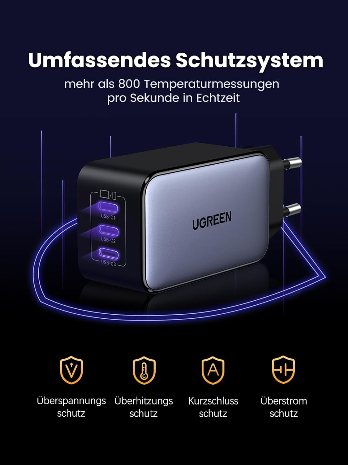 Thumbnail 6 de UGREEN Nexode 65W USB‑C Ladegerät mit 3 Ports