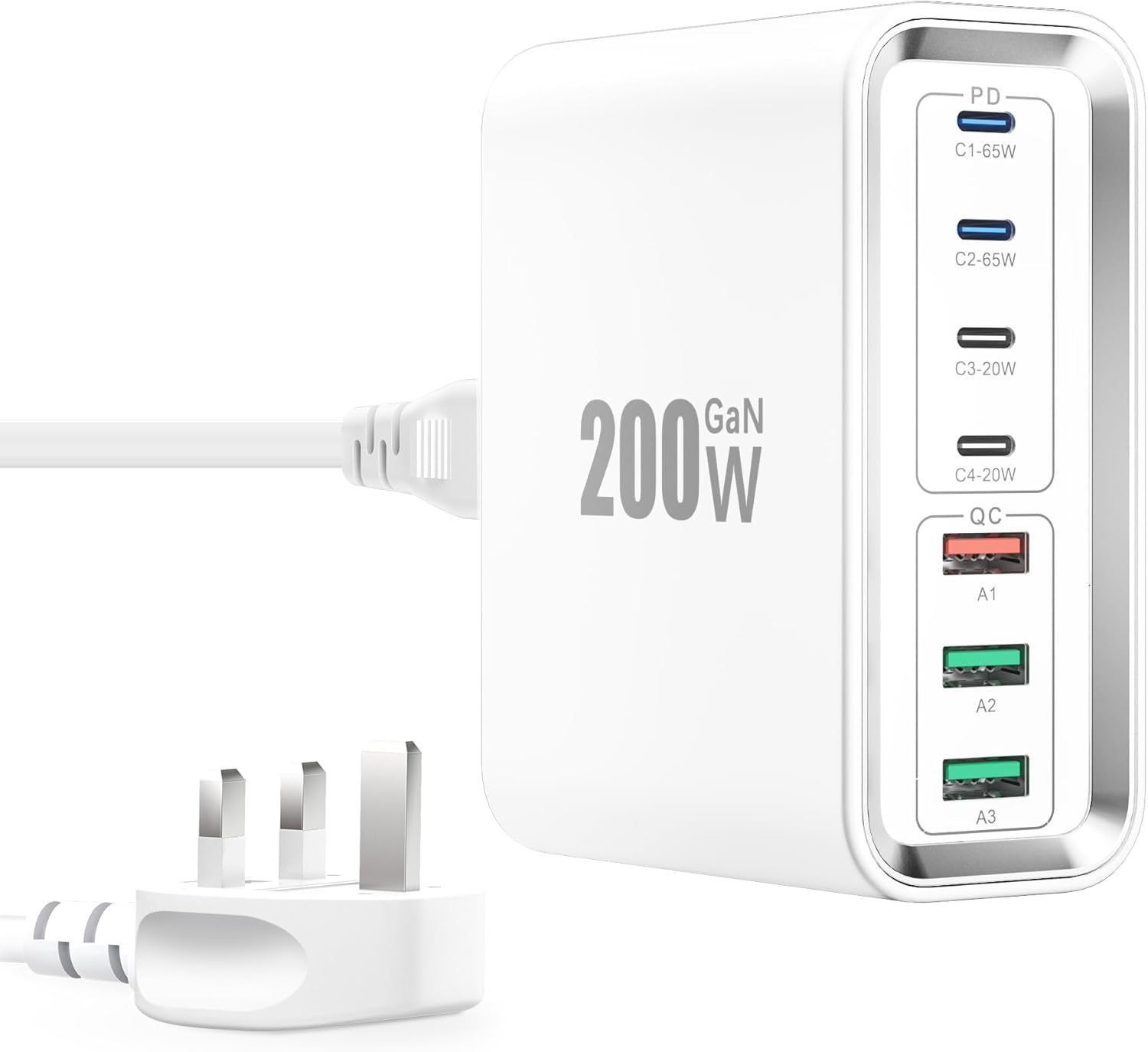 Detalle de Super Fast Charging Station 200W GaN 7-Port charger