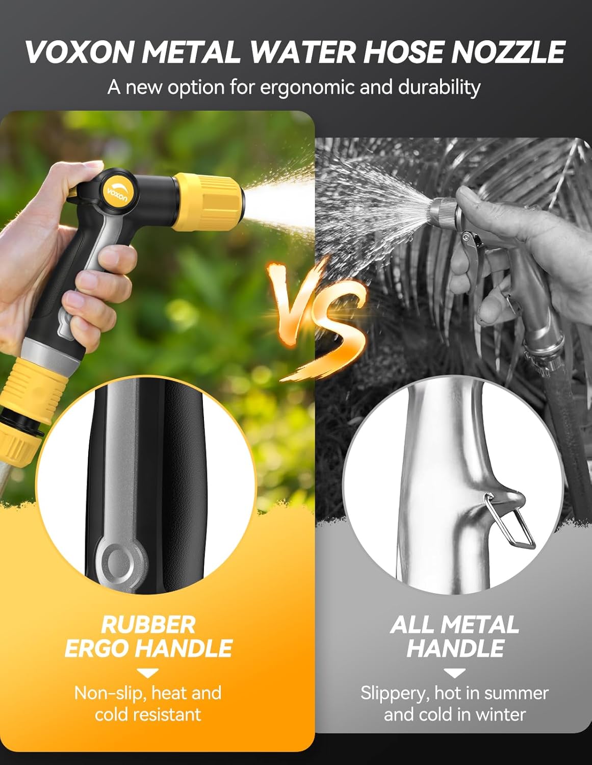 Thumbnail 3 de VOXON Metal Hose Pipe Spray Gun: Heavy‑Duty UK 3‑Pattern Sprayer with Thumb Flow Control