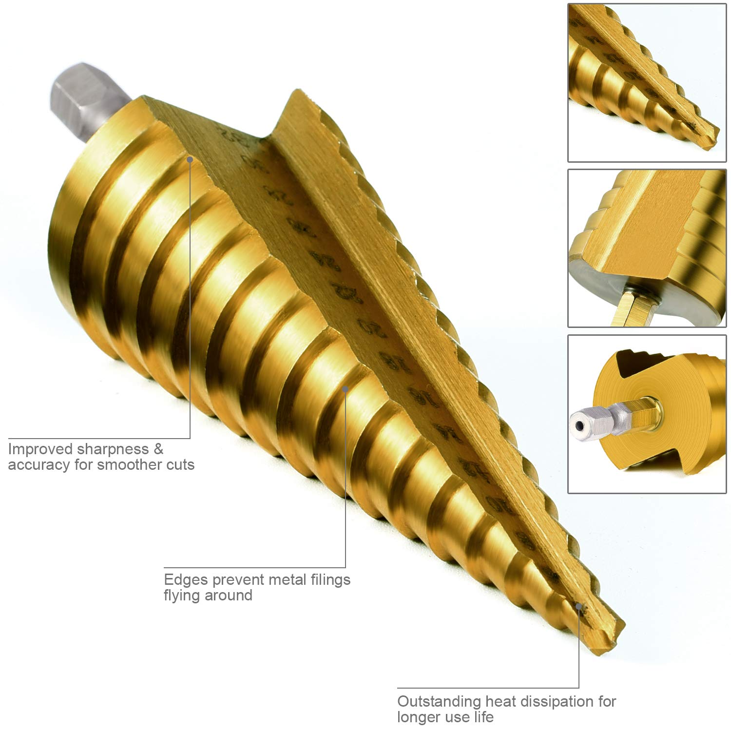 Thumbnail 5 de SS SHOVAN 3PCS HSS Step Bits 4-32mm