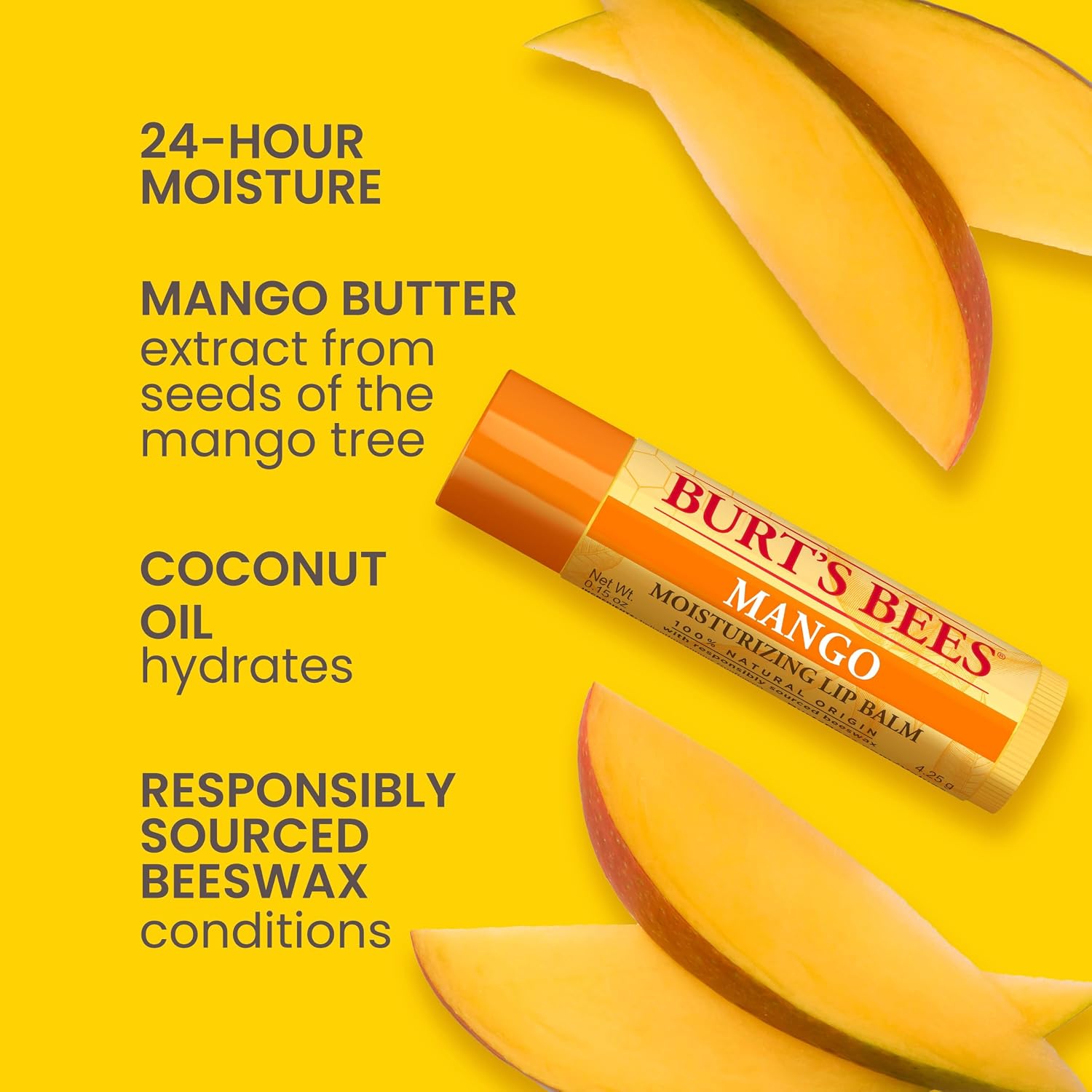 Detalle de Burt's Bees Lip Balm 4-Pack 0.15 oz