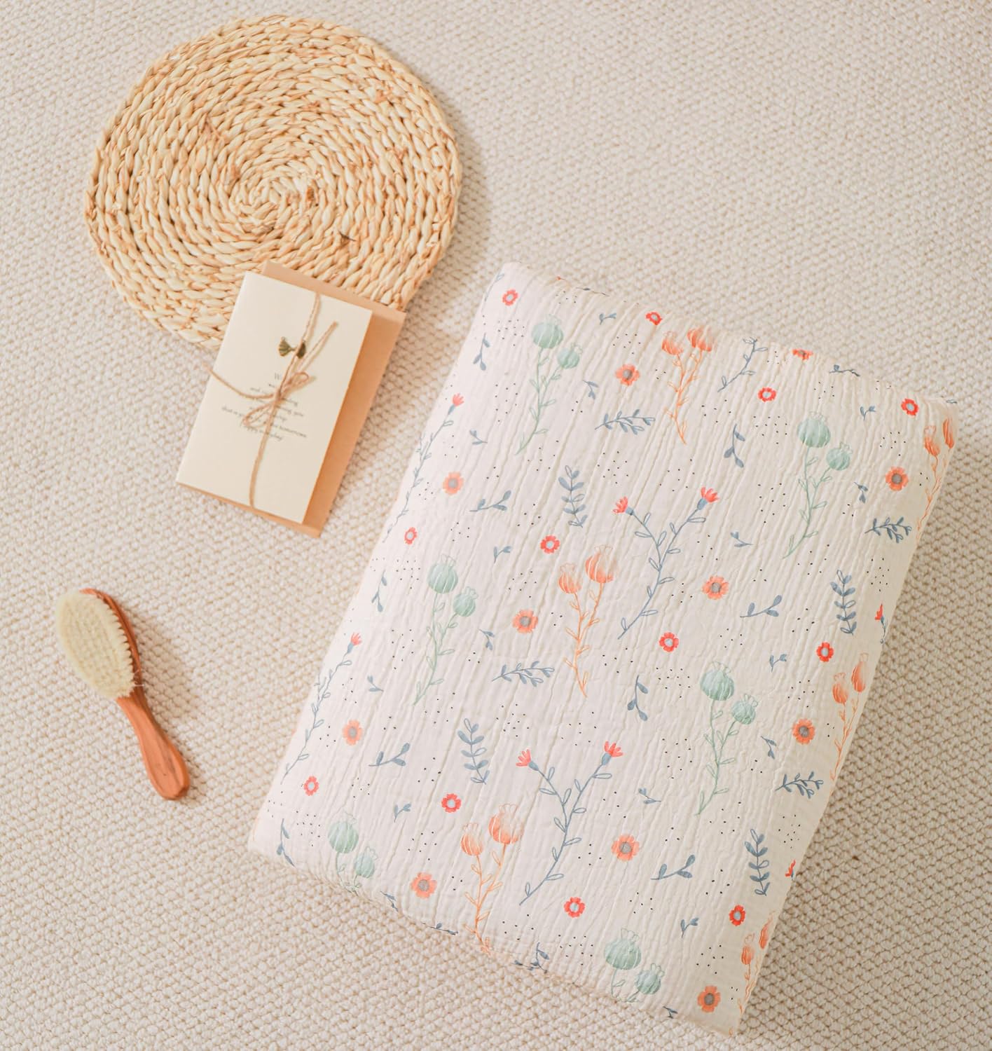 Detalle 2 de SUPERBE BEBE Manta de bebé Minky y Muselina 🛌 100x135 cm