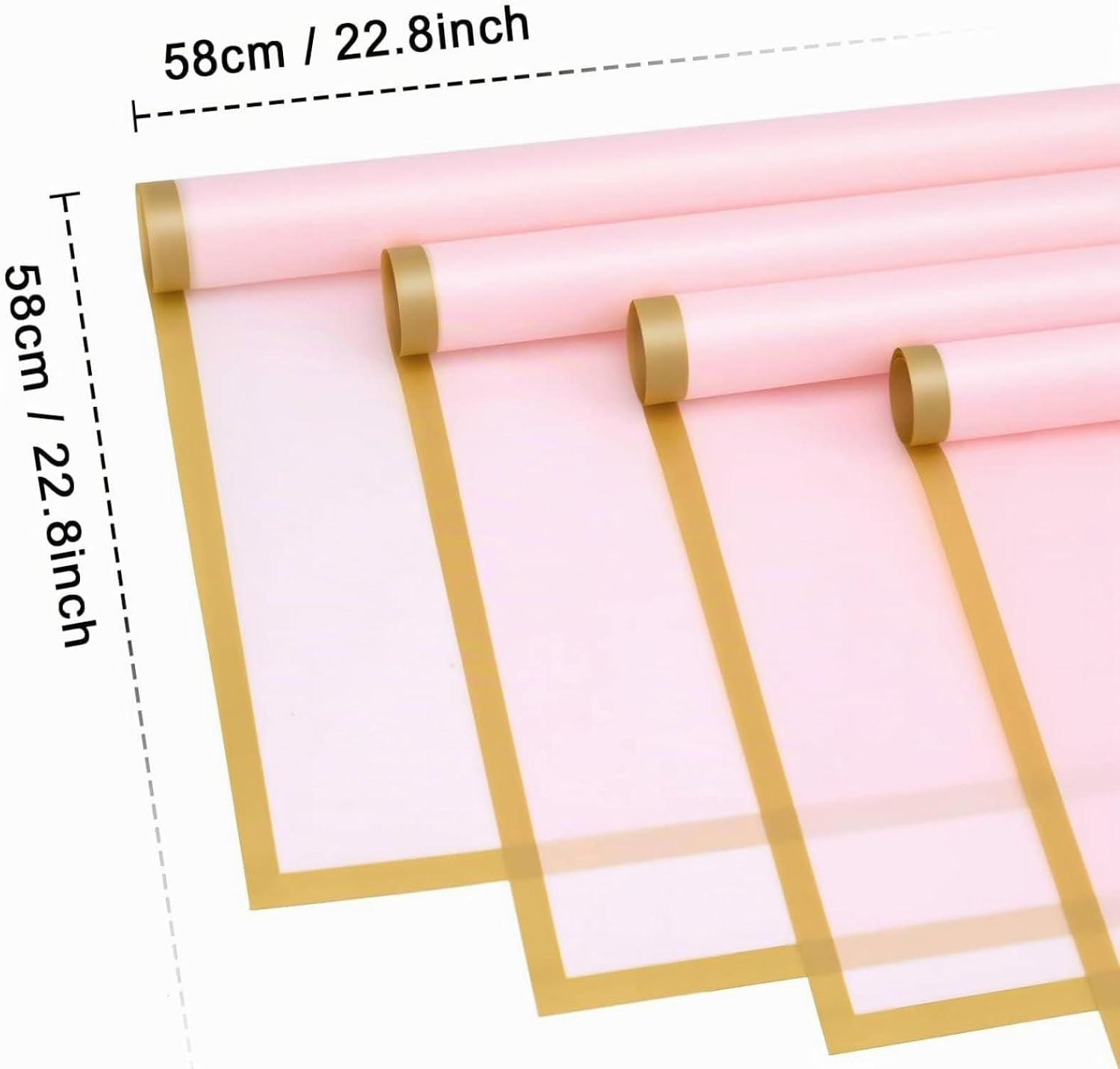 Thumbnail 5 de MtnLaur bloemistenpapier, 20 vellen van 58 x 58 cm met gouden rand