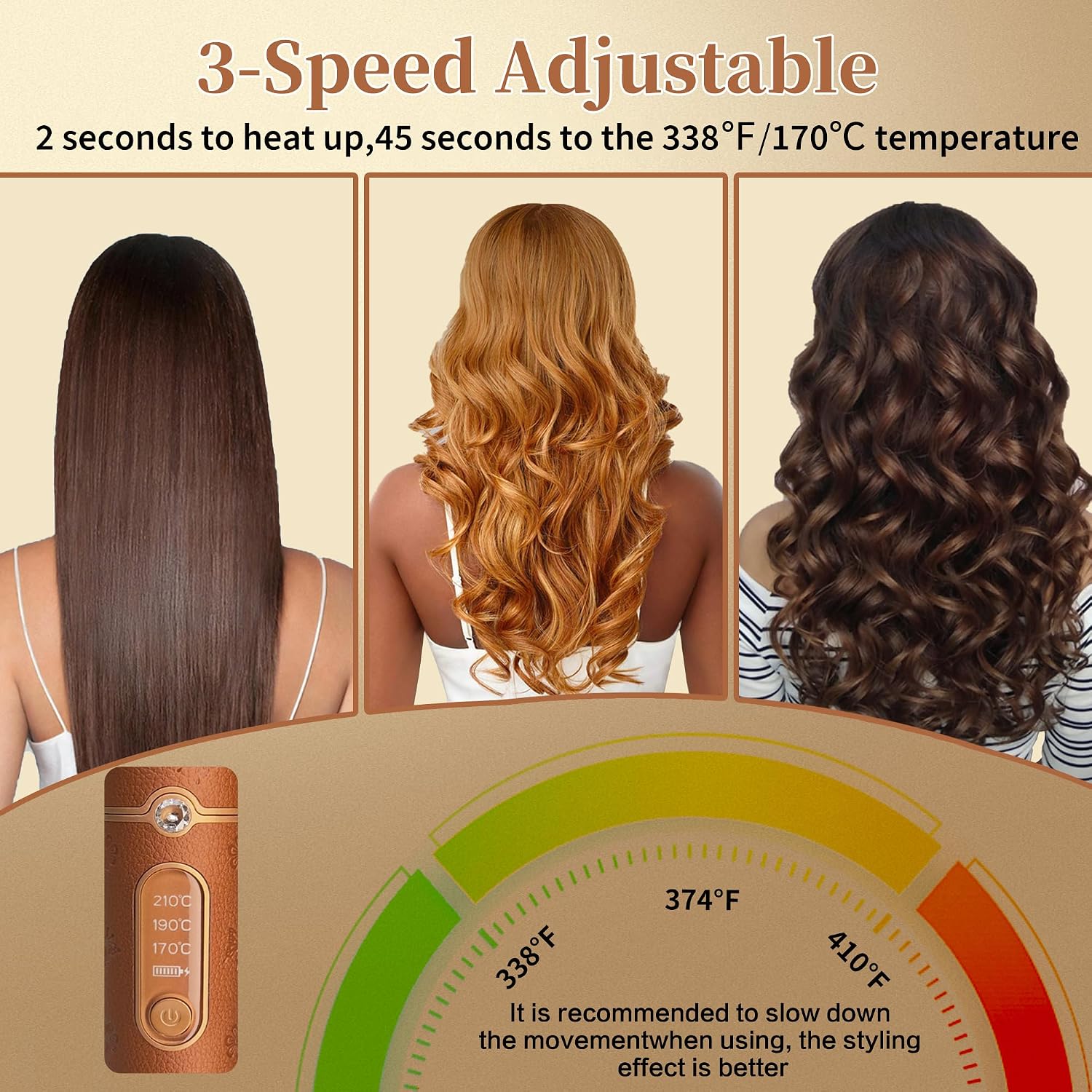 Thumbnail 5 de Cordless Hair Straighteners 5000mAh portable flat iron