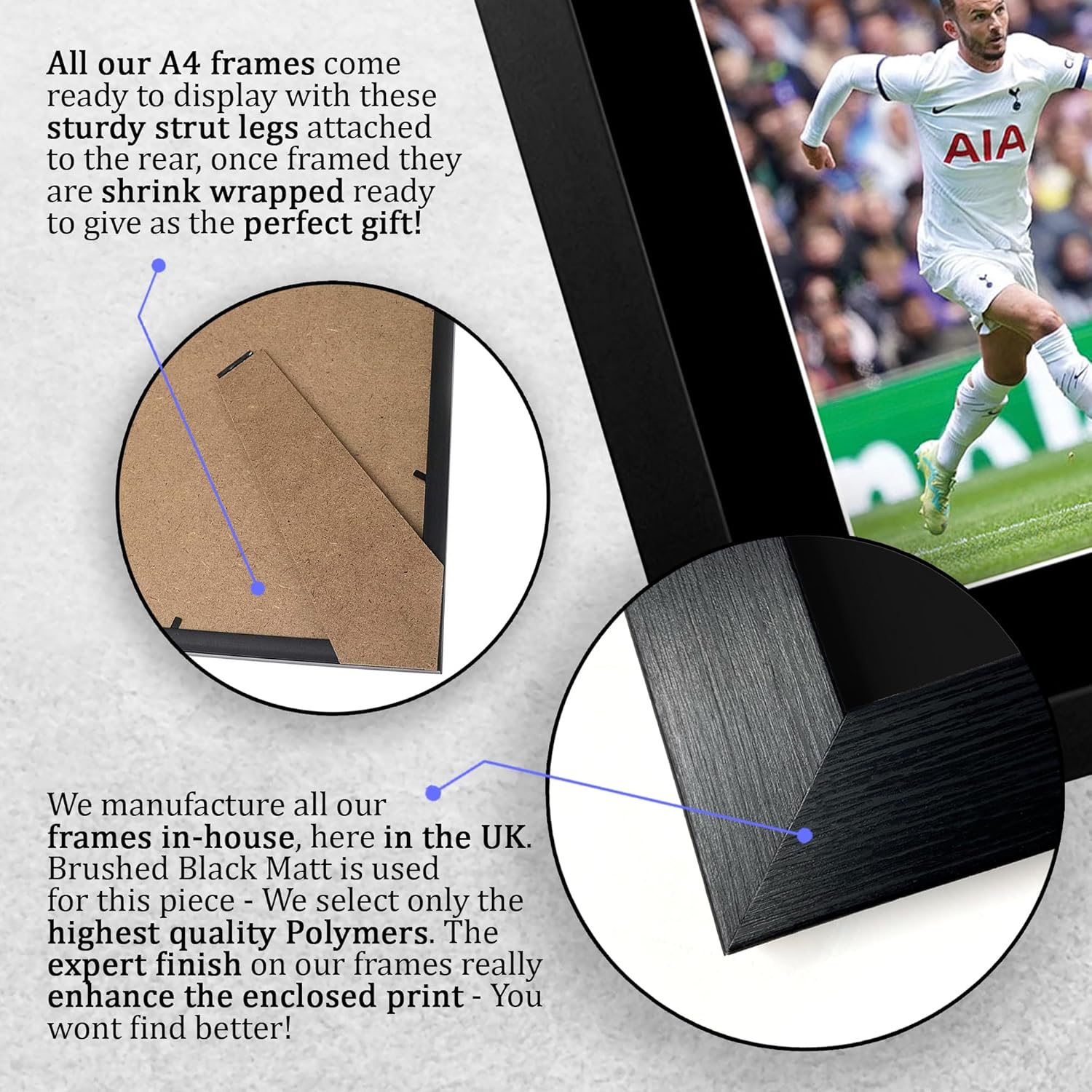 Thumbnail 6 de HWC Trading FR A4 James Maddison Tottenham Hotspurs framed signed autograph photo (A4)
