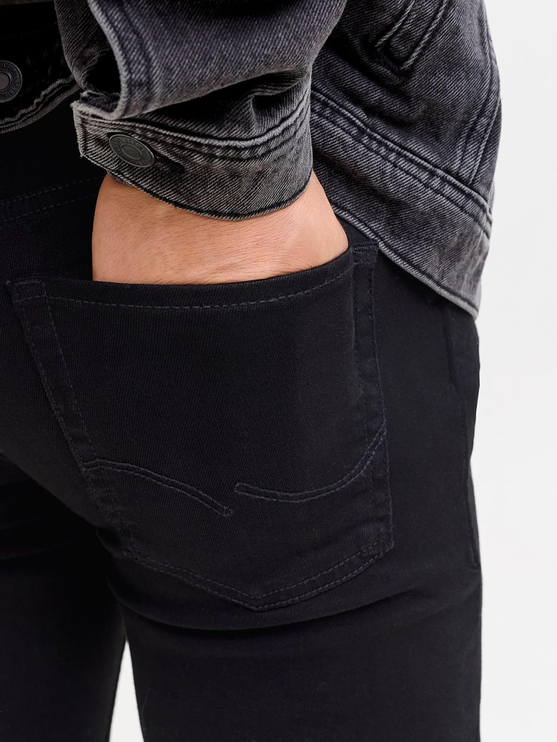 Thumbnail 5 de JACK & JONES Liam, męskie jeansy Skinny Fit, czarny denim, 5 kieszeni