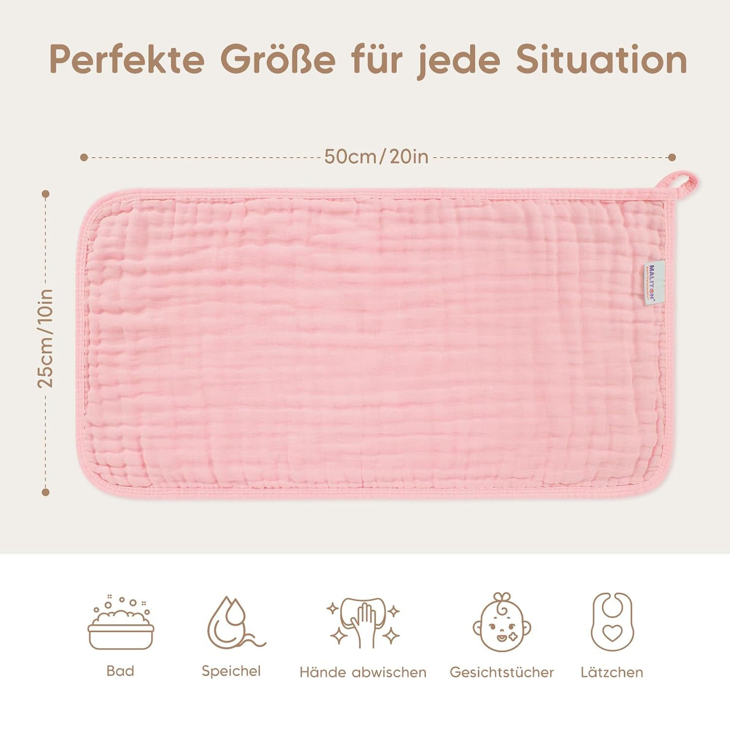 Thumbnail 6 de Maliton Baby Spucktücher 50x25 cm 6er