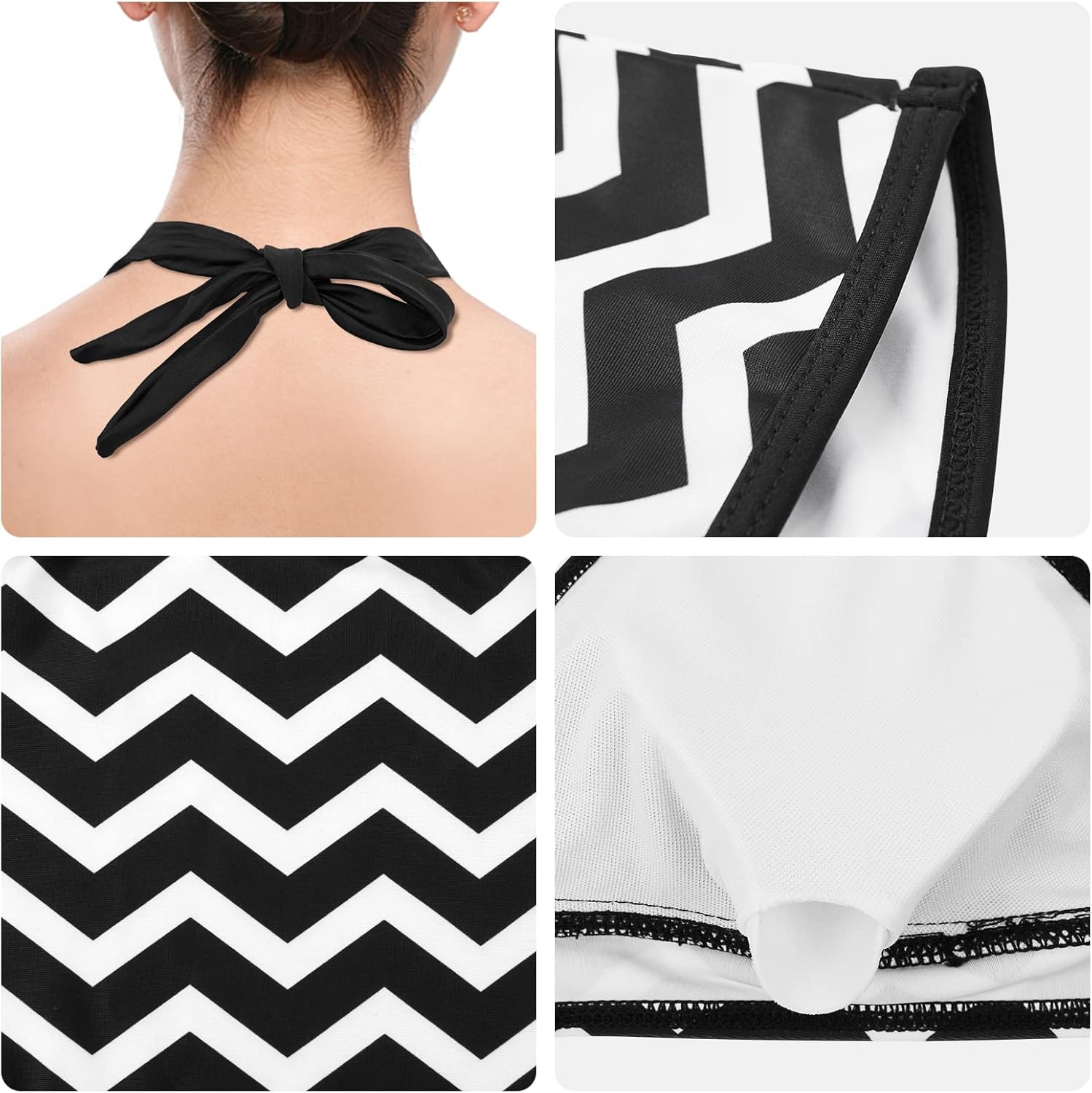 Detalle de heekpek Costume da Bagno Donna Halter Bikini Set two-piece Taglie Forti Tankini con Pantaloncino – Surf Beachwear