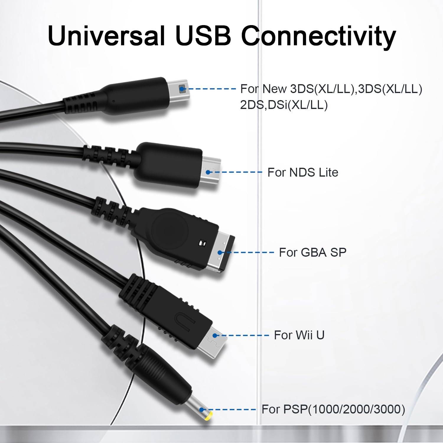 Thumbnail 1 de COMeap USB5IN1DSC01 5-in-1 USB Charger Cable for Nintendo, PSP and GBA SP