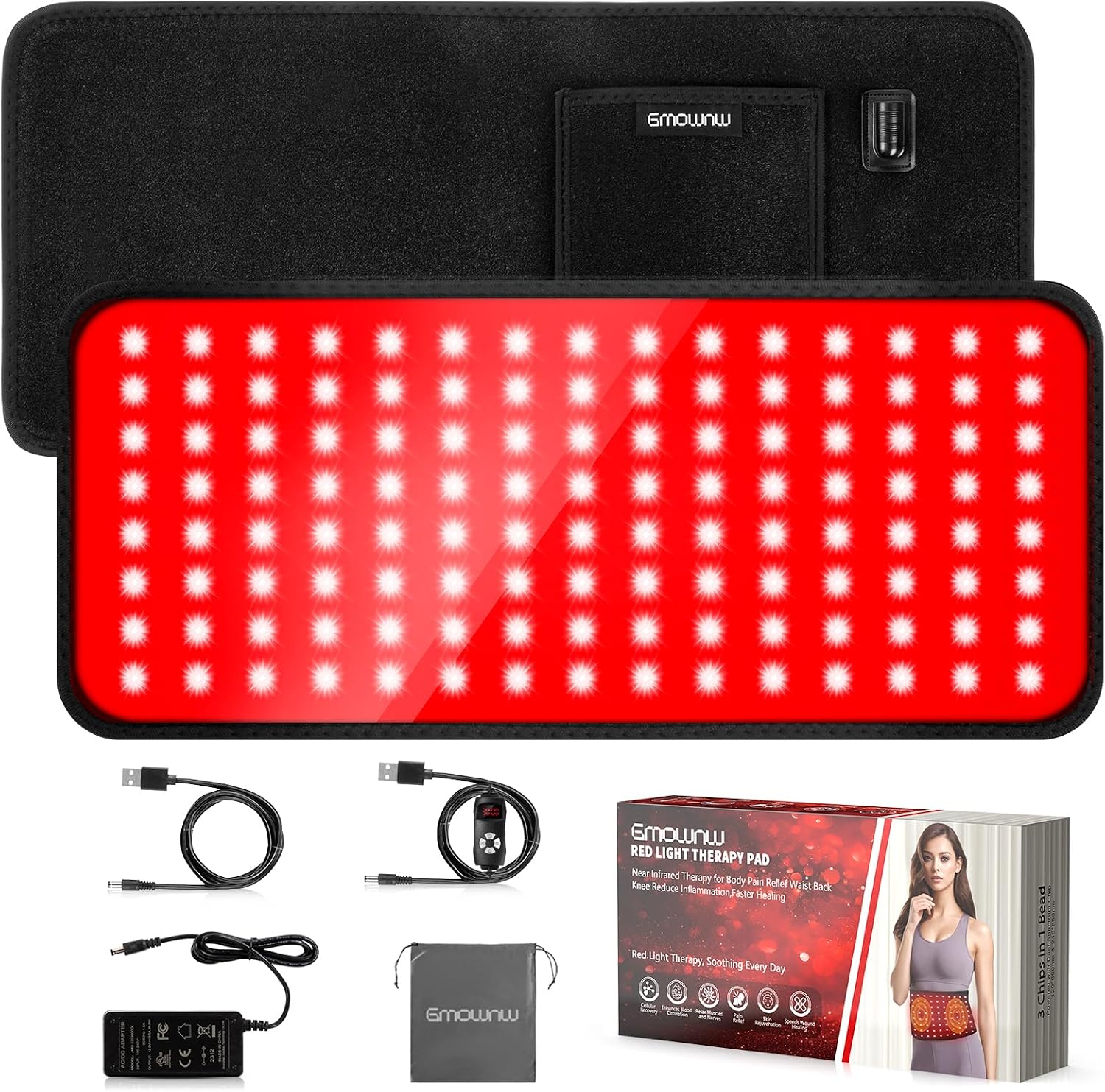 Detalle de Red Light Therapy Belt for Body — 660nm Red + 850nm Infrared with 19.6" x 8.6" Coverage