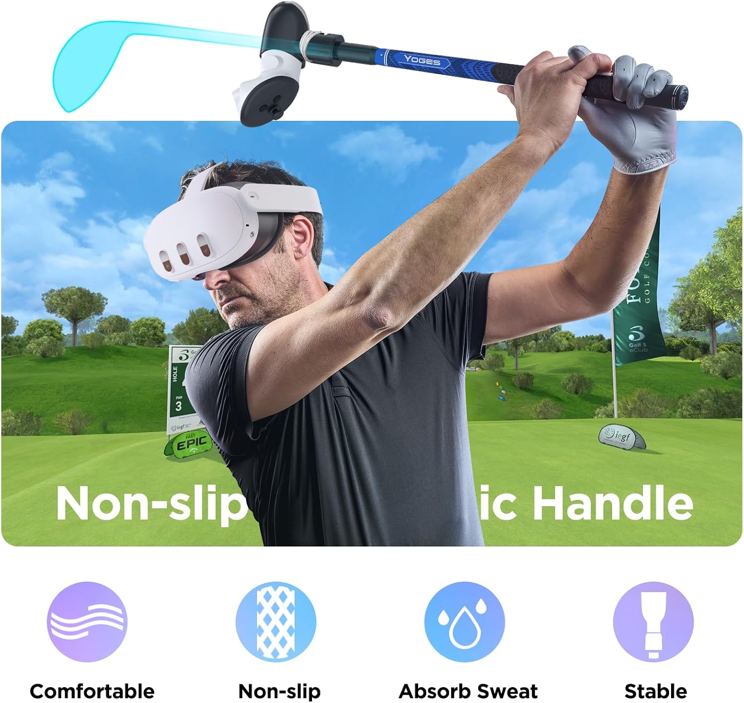 Thumbnail 5 de YOGES VR Golf Club Attachment for Quest 3