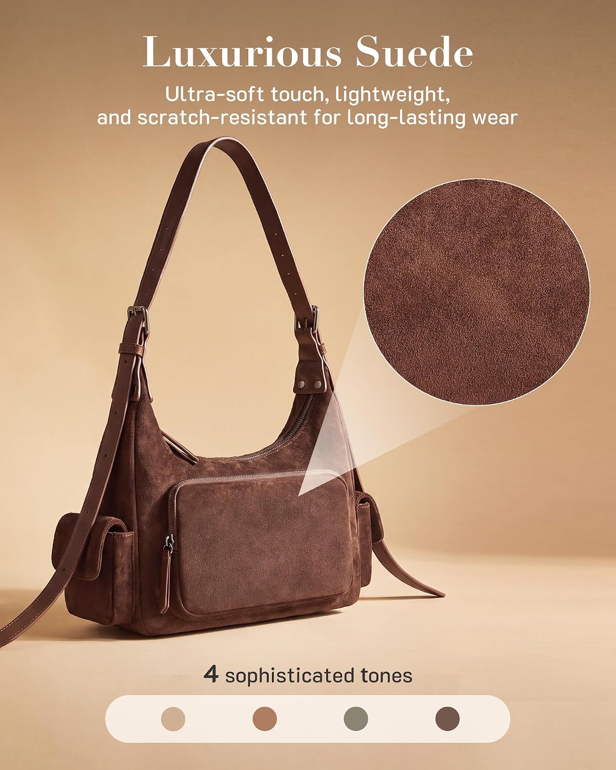 Detalle 2 de Missnine Hobo Bag in Faux Suede