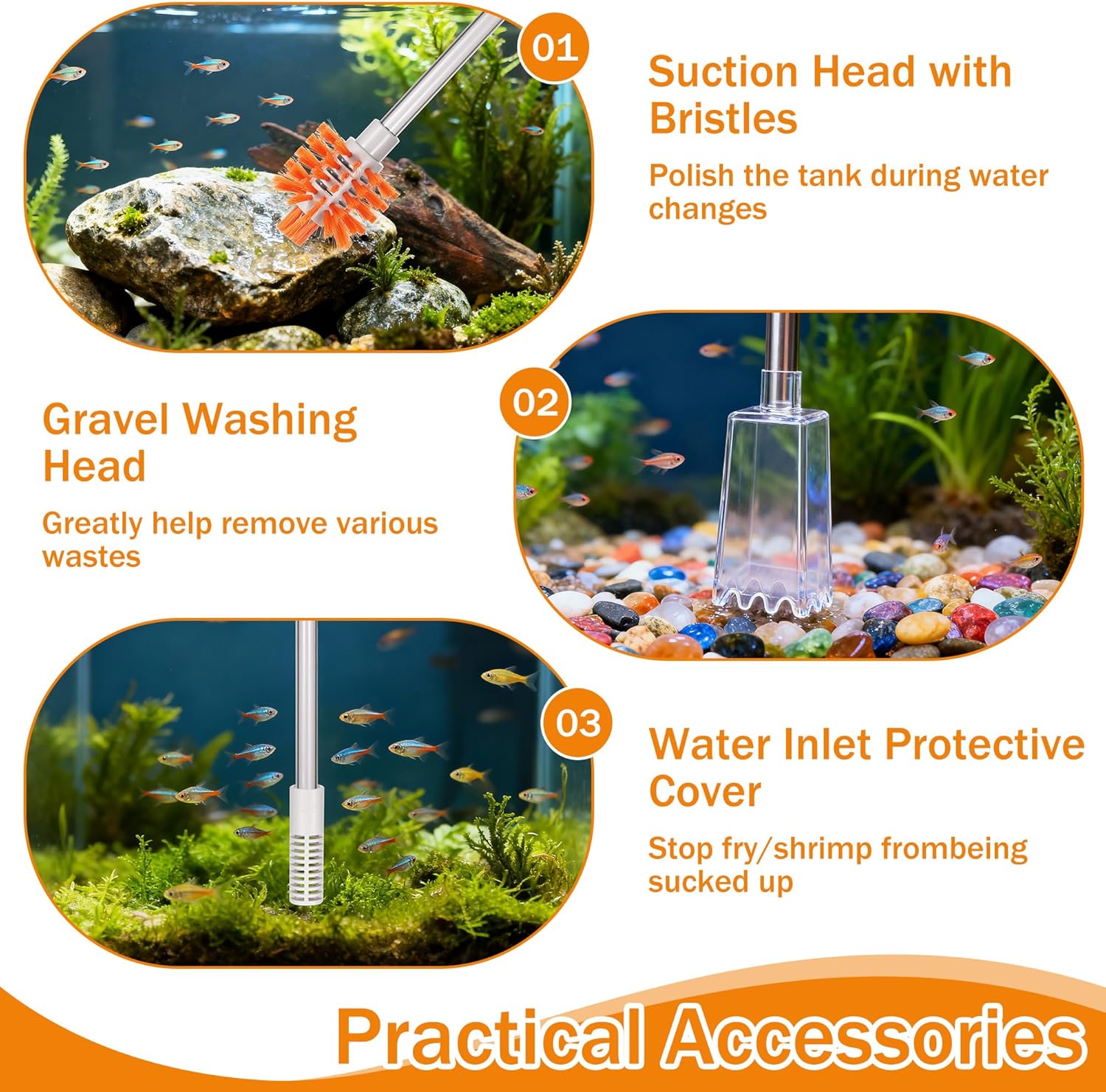Thumbnail 3 de Fentar Aquarium Gravel Cleaner 3-in-1