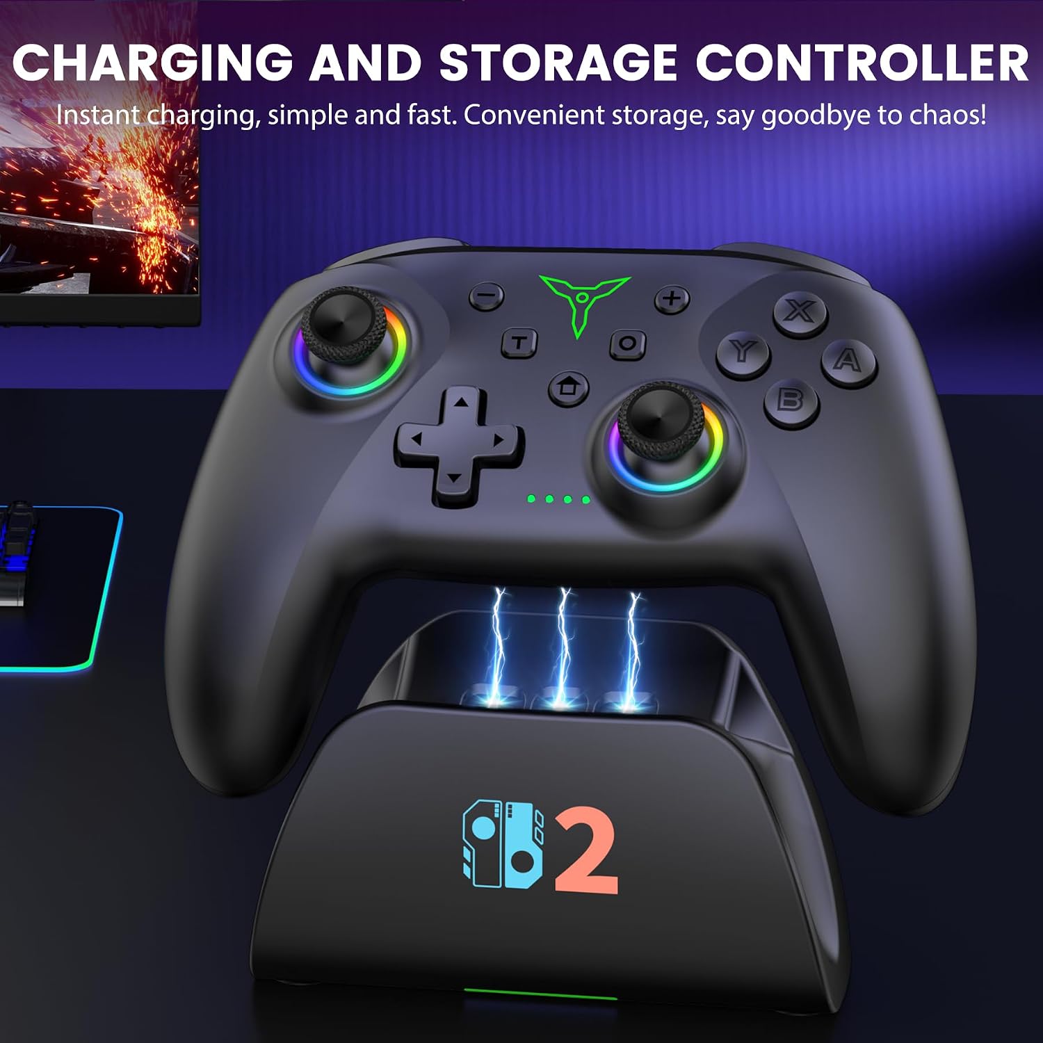 Thumbnail 5 de BEBONCOOL GAMING Switch 2 Controller mit Ladestation