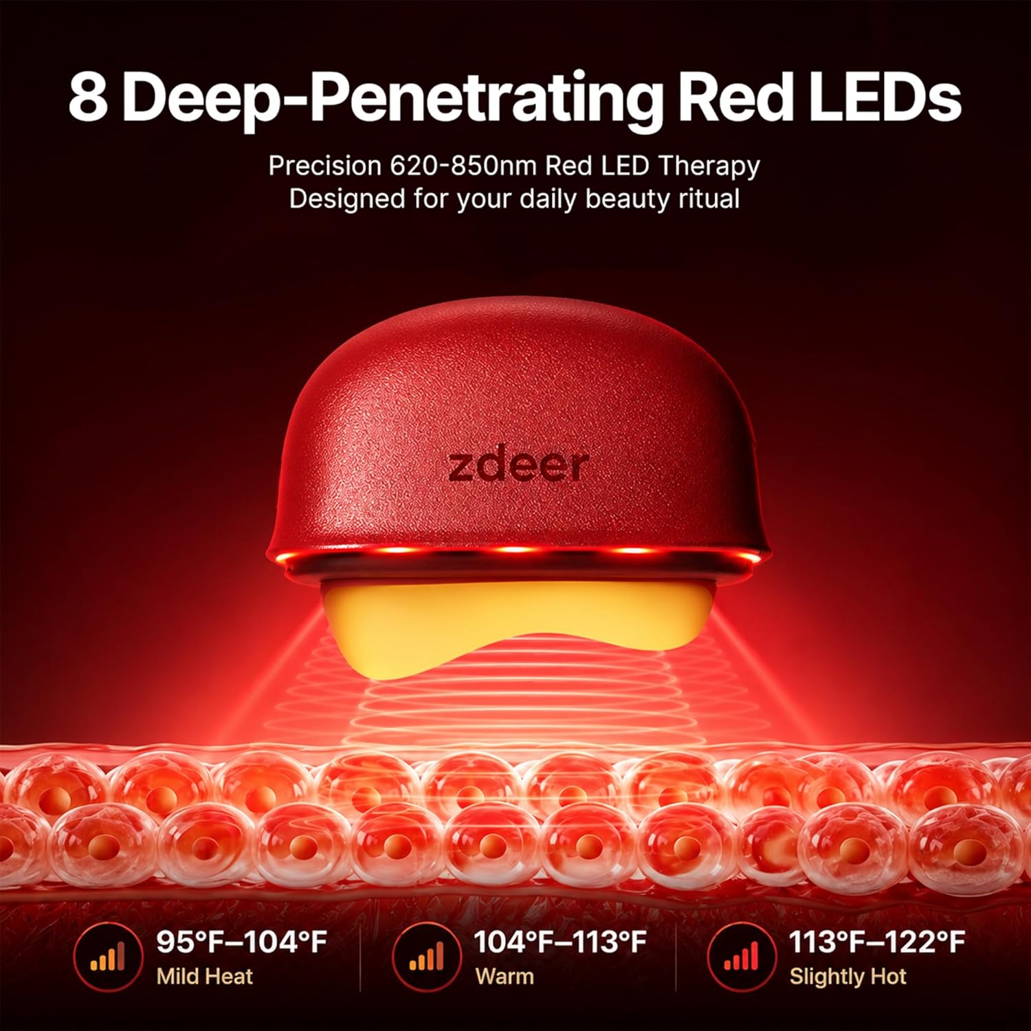 Detalle 2 de ZDEER Face Massager with Red Light Therapy (Electric Gua Sha Sculptor Tool) for Face & Neck