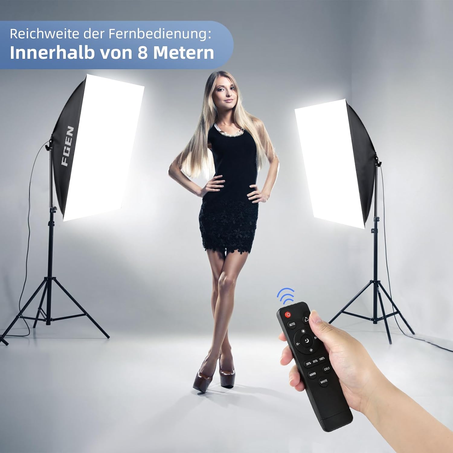 Thumbnail 6 de FGen 85W LED Softbox Lighting Kit with Remote – 2700–6400K, 2x Remotes, 2m Stands