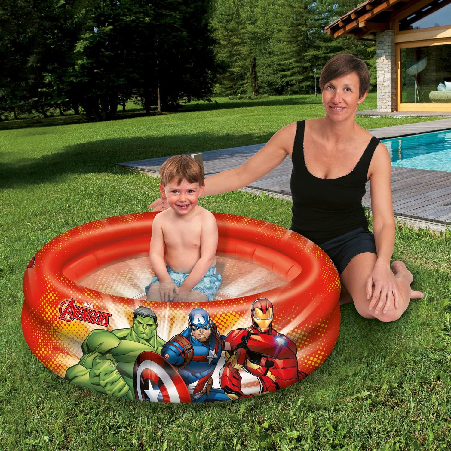Detalle de Mondo Toys Avengers 2 Rings Pool - Piscina gonfiabile per bambini, diametro 100 cm