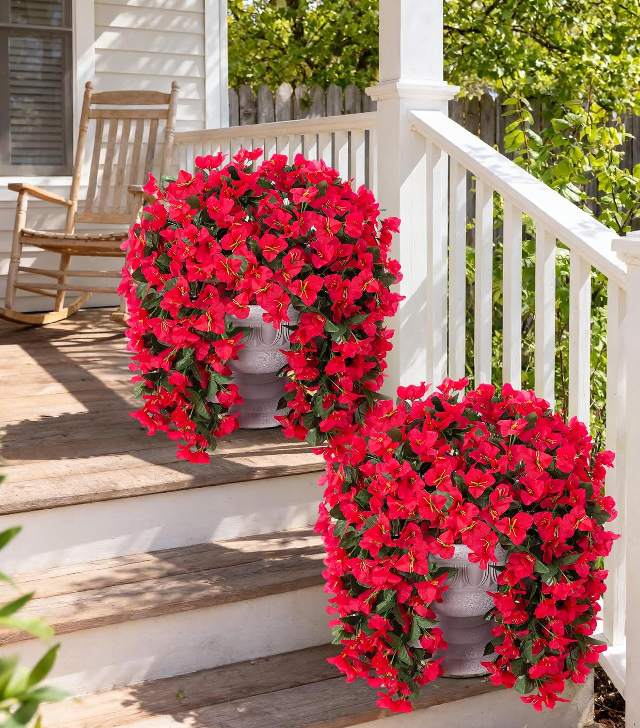Thumbnail 3 de Faux Bougainvillea Artificial Flowers (2 Bundles) UV-Resistant Long Trailing Vines for Outdoor Planters & Porches