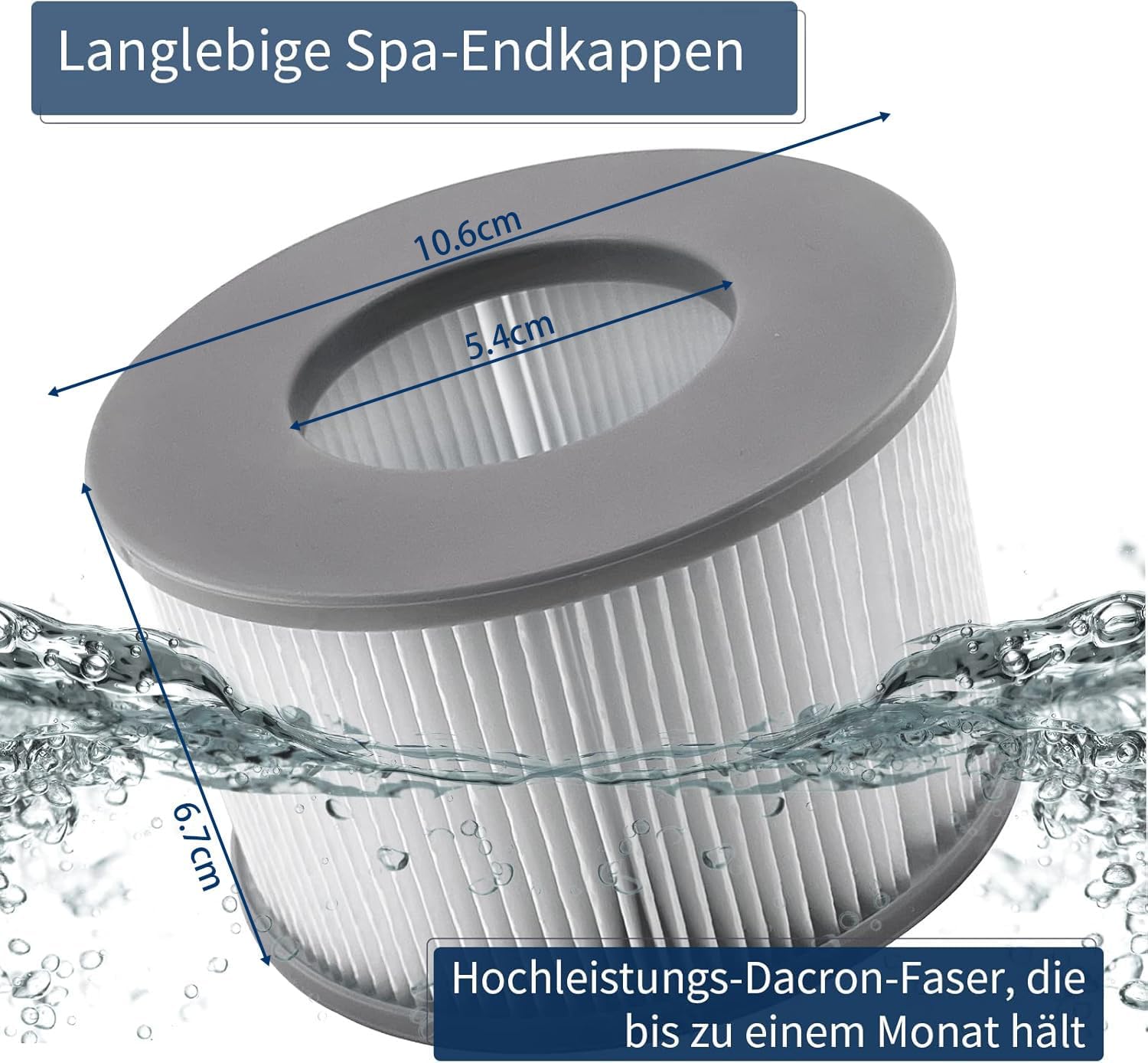 Detalle de Aoyern Ersatzfilter für MSPA Whirlpool Wasserfilter – 4 Stück, kompatibel mit MSPA/Whirlpool Modellen