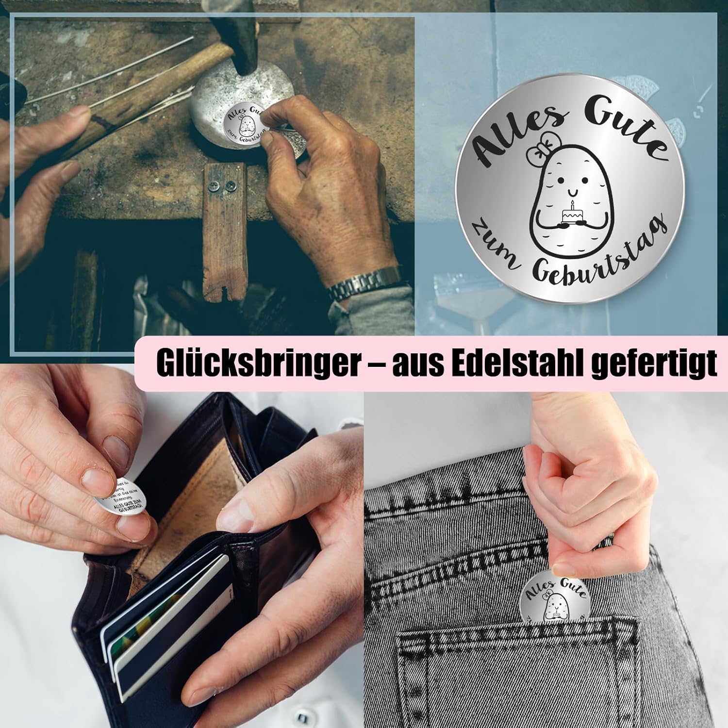 Detalle 2 de Tixlux Pocket Hug Strick-Kartoffel Glücksbringer