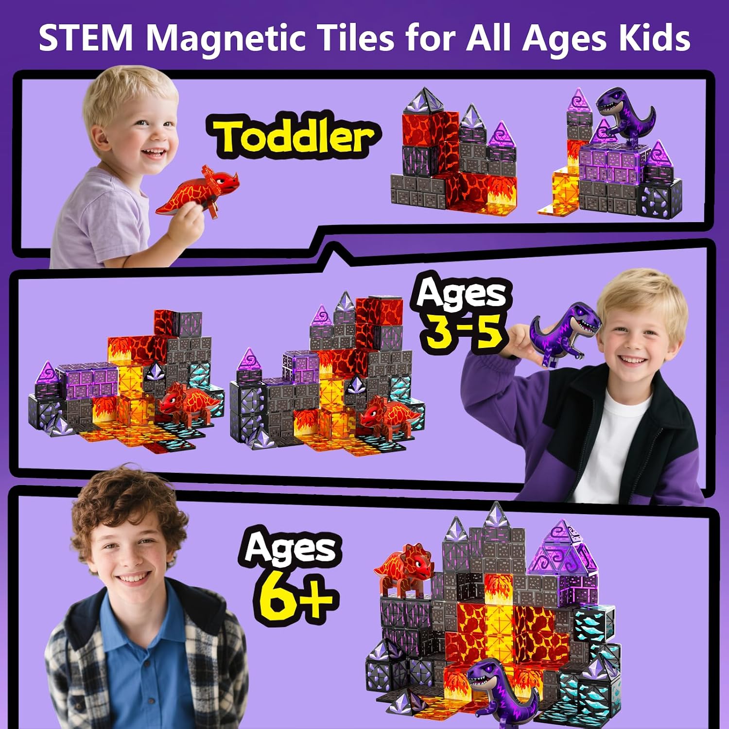 Detalle 2 de GobiDex Lava Cave Magnetic Tiles 3+ 🧩