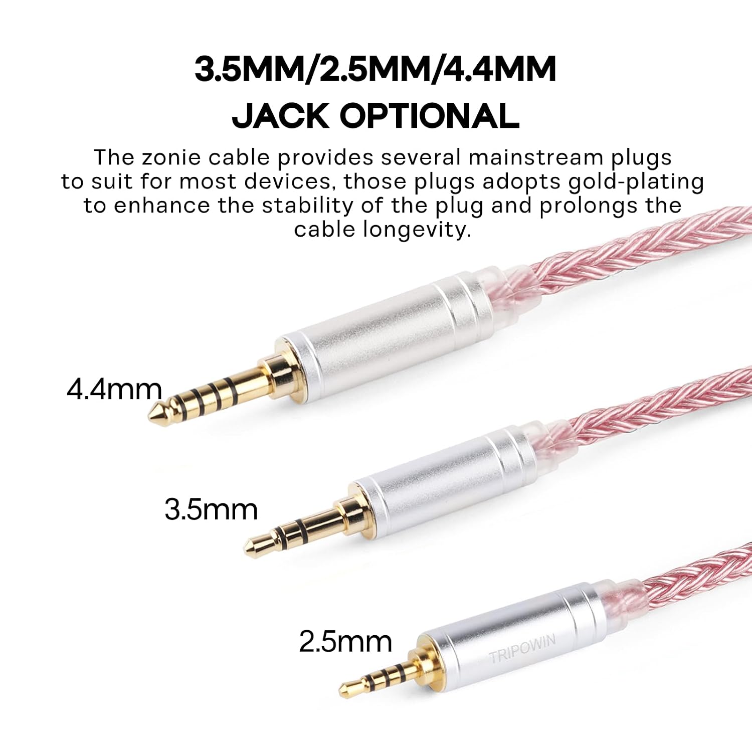 Thumbnail 4 de Tripowin Zonie IEM: cavo 16 core placcato argento SPC (2pin 0,78 mm, 3,5 mm) 1,25 m per auricolari in-ear