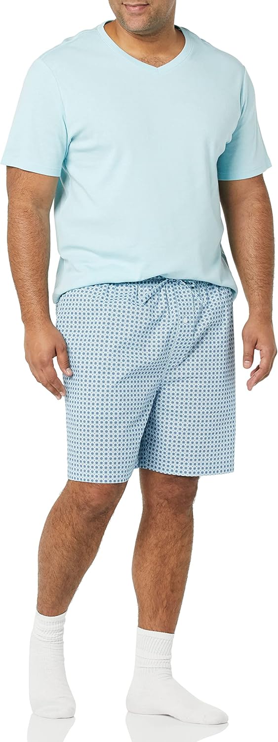 Thumbnail 3 de Amazon Essentials Men's Cotton Poplin Pyjama Shorts with Cotton T-Shirt Set