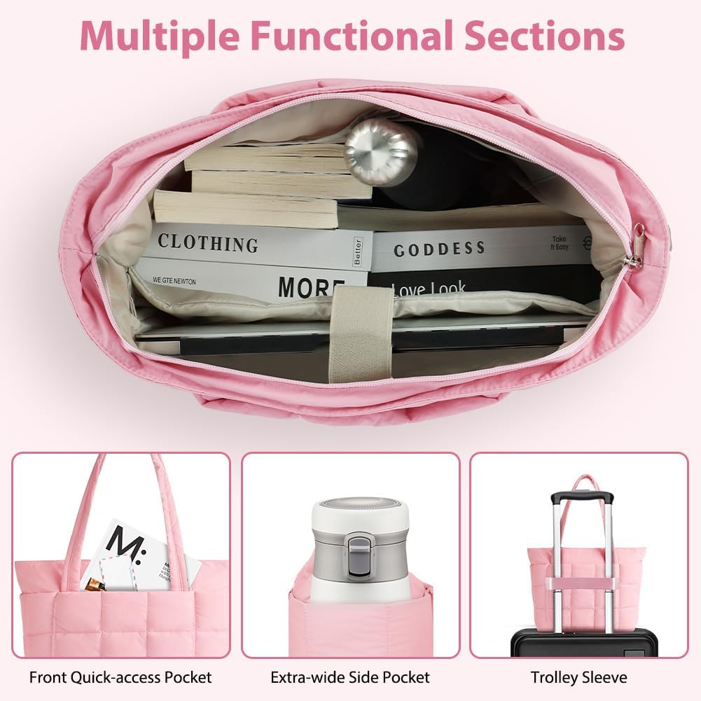 Detalle de Aolso Expandable Puffer Work Laptop Tote Bag, Lightweight and Large Capacity